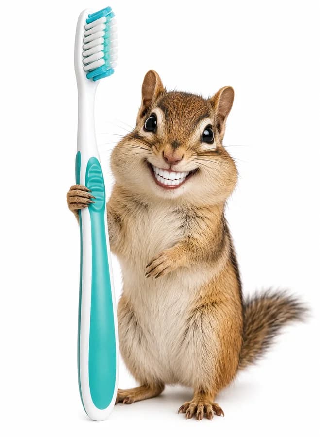 A happy animal with a clean smile
