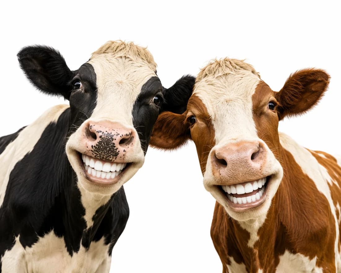 A happy animal with a clean smile
