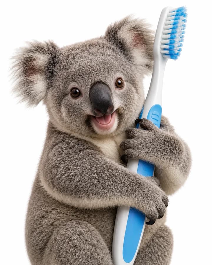 A happy animal with a clean smile